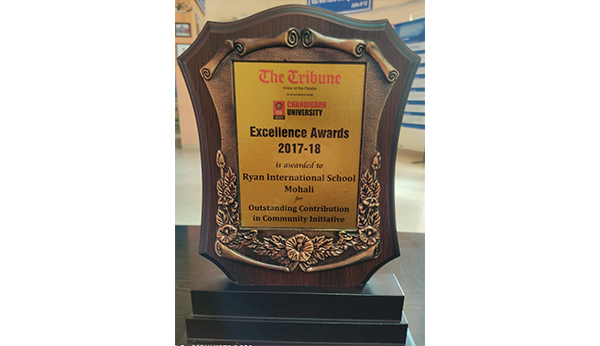 Outstanding contribution in community initiative - Ryan International School, Mohali