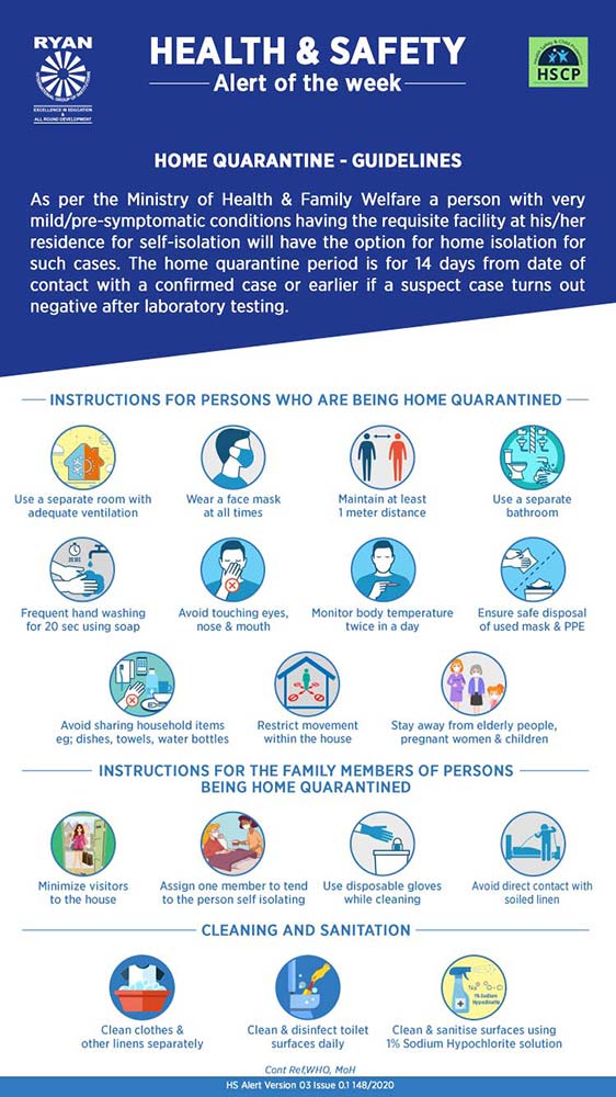 Home Quarantine - Ryan International School, Noida Extention